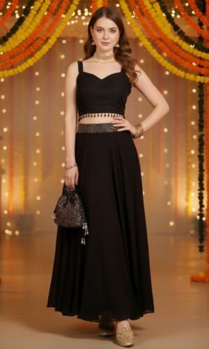 Crop Top With Skirt