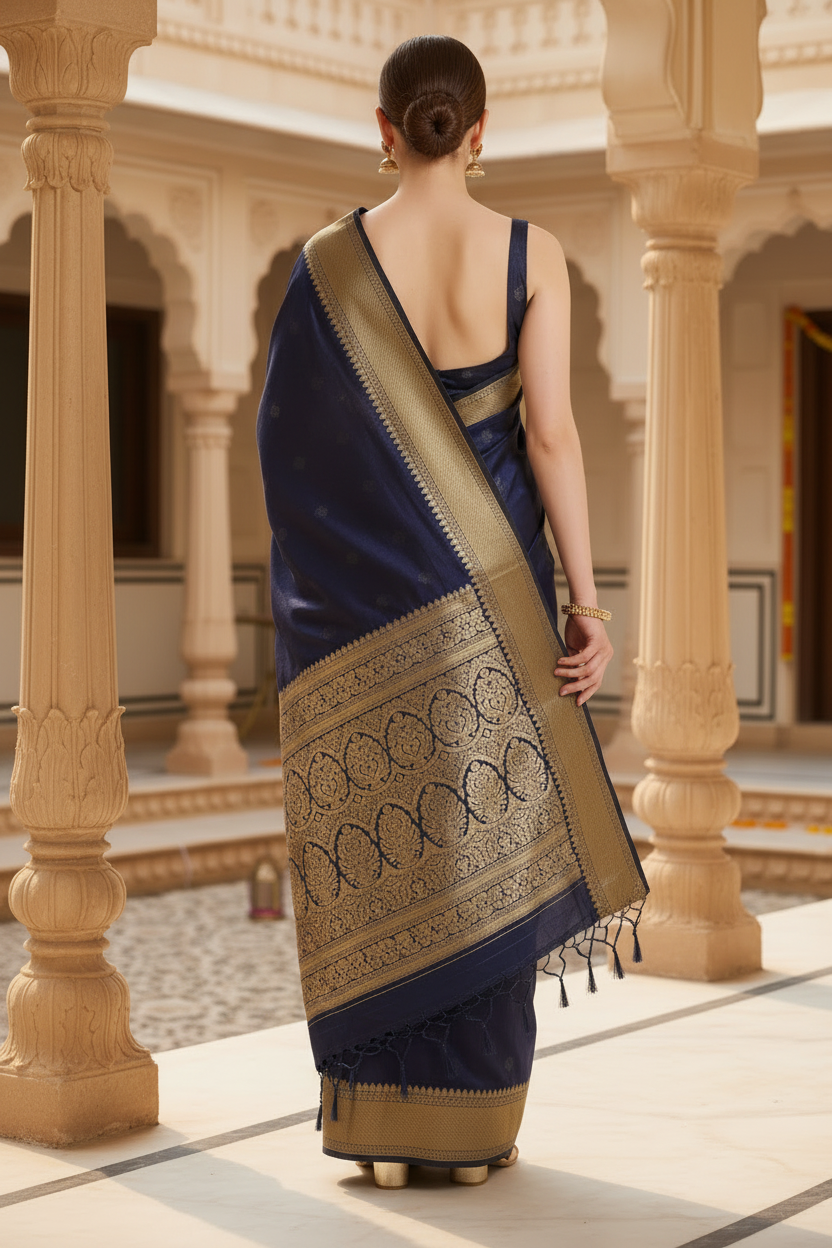 Banarasi Saree – Self Design Banarasi Silk Blend - Image 4